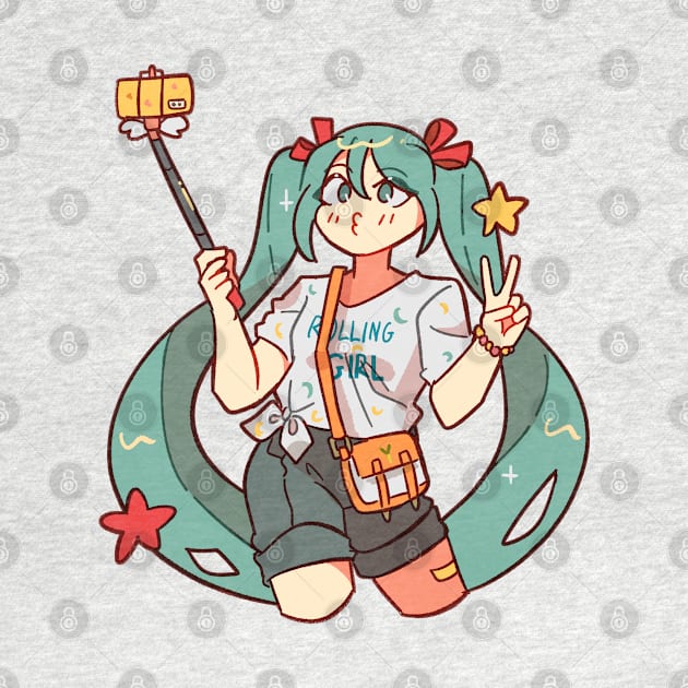 Chibi hatsune miku vocaloid by Anarha